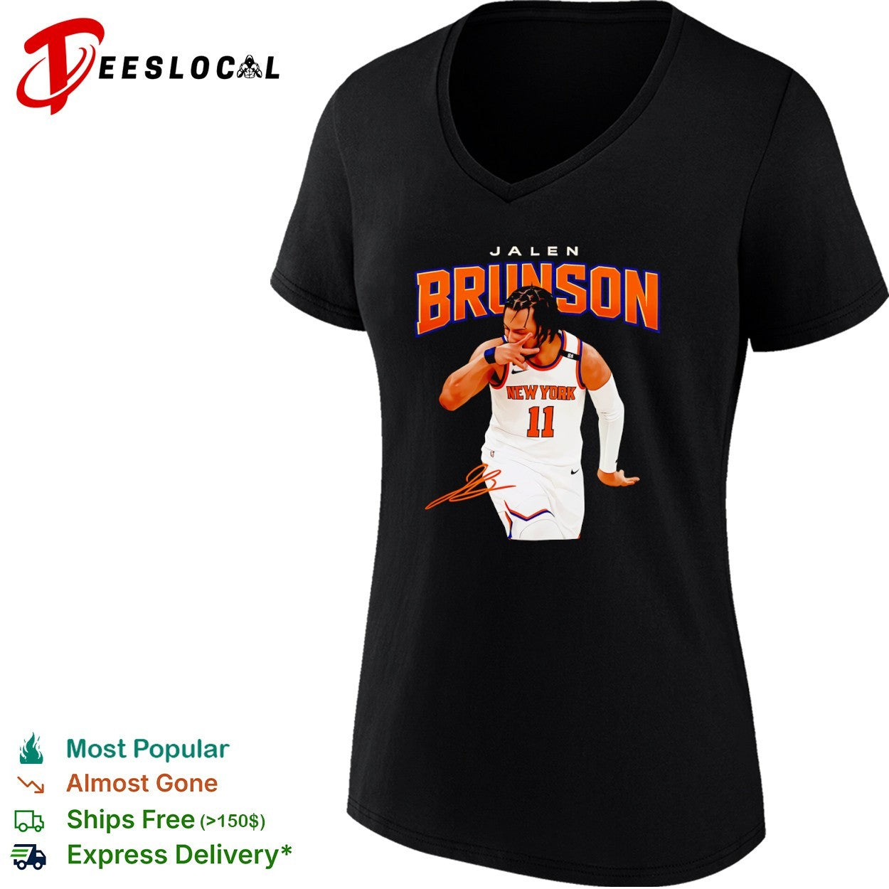 Jalen Brunson New York Knicks NBA Basketball Player Signature Art Graphic shirt