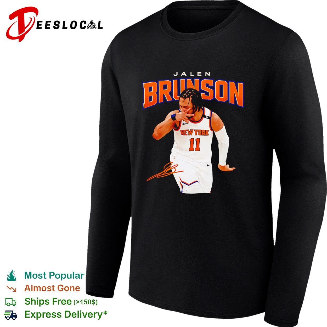 Jalen Brunson New York Knicks NBA Basketball Player Signature Art Graphic shirt
