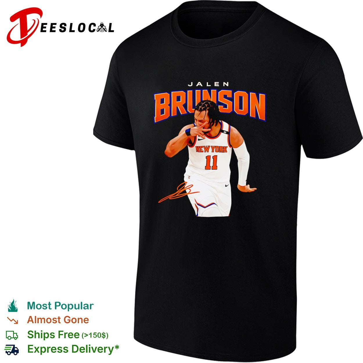 Jalen Brunson New York Knicks NBA Basketball Player Signature Art Graphic shirt
