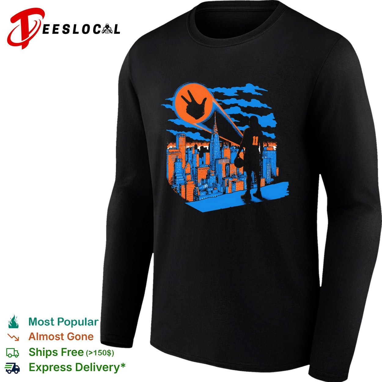 Jalen Brunson New York Knicks NBA Batman Gotham City Skyline Basketball shirt