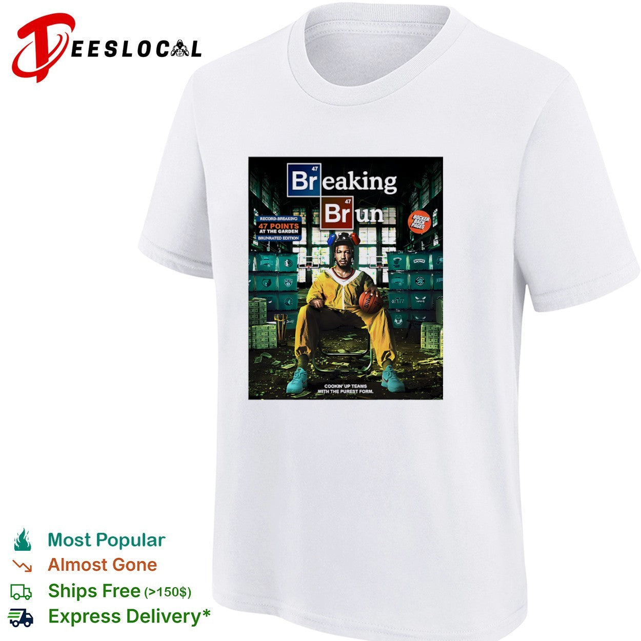 Jalen Brunson New York Knicks NBA Breaking Bad 47 Points at the Garden shirt