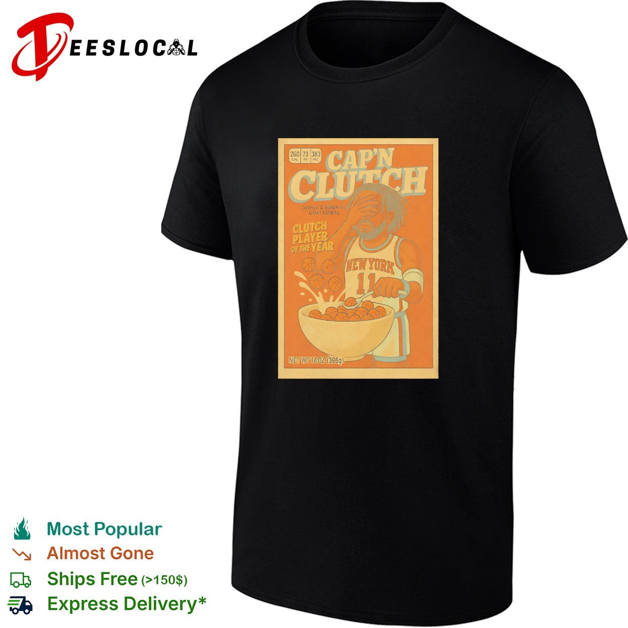 Jalen Brunson New York Knicks NBA Capn Clutch Dishin and Swishin Goat Cereal shirt
