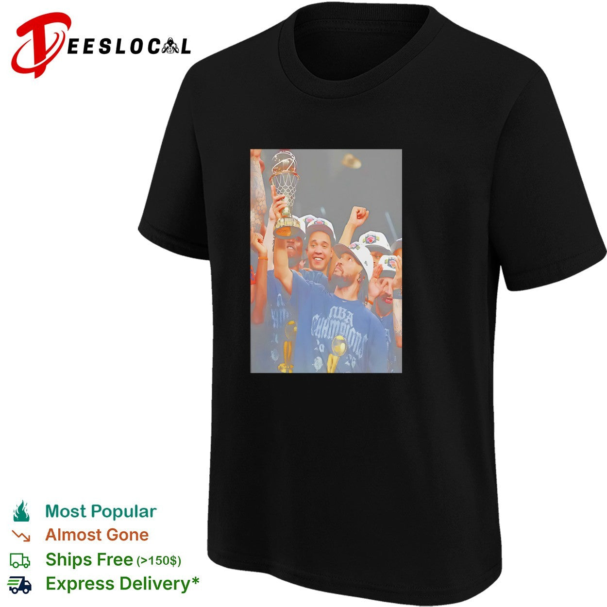 Jalen Brunson New York Knicks NBA Champions trophy celebration victory photo shirt