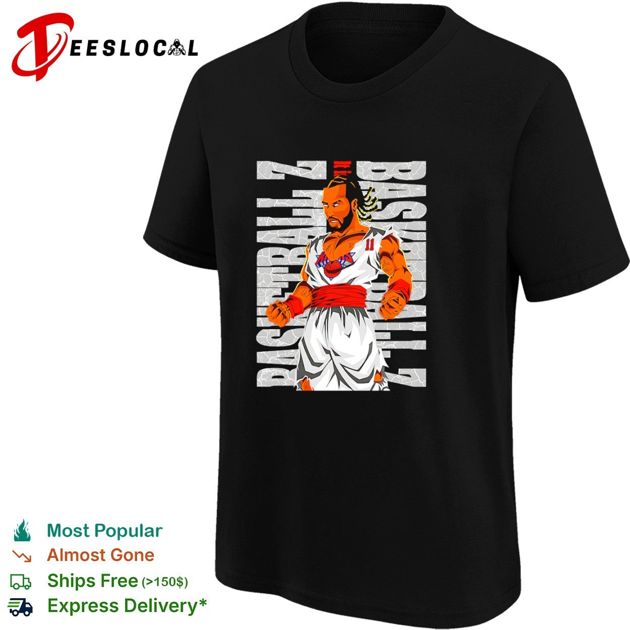 Jalen Brunson New York Knicks NBA Dragon Ball Z Super Saiyan Basketball Shirt