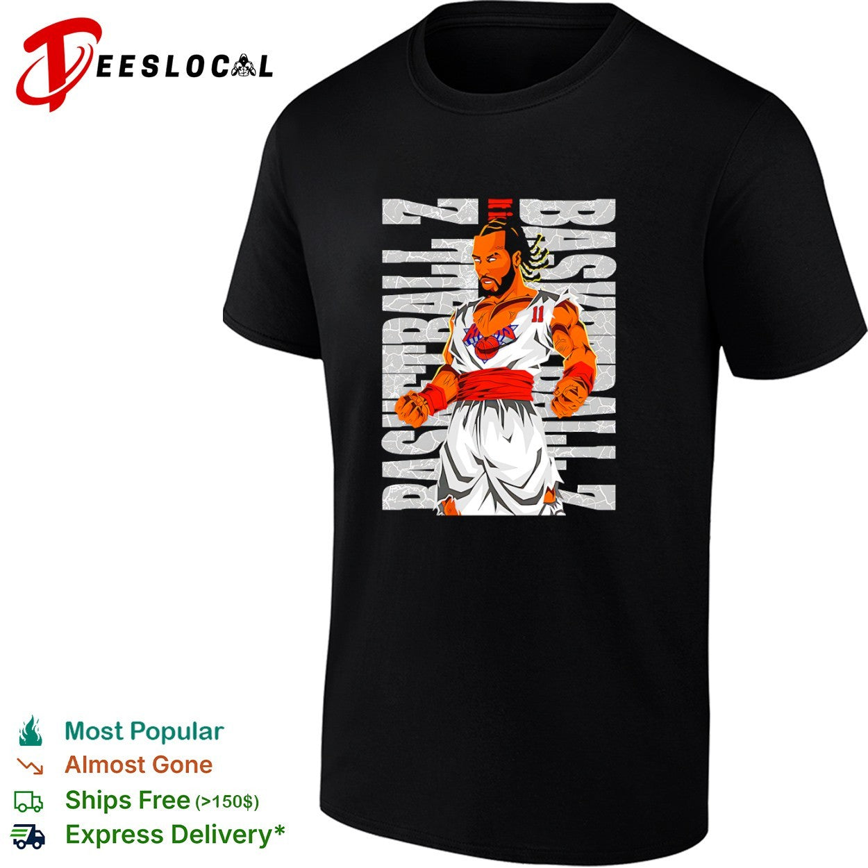 Jalen Brunson New York Knicks NBA Dragon Ball Z Super Saiyan Basketball Shirt