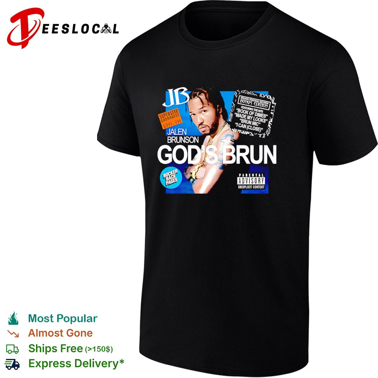 Jalen Brunson New York Knicks NBA Gods Brun Book of Dimes Made My Looks shirt
