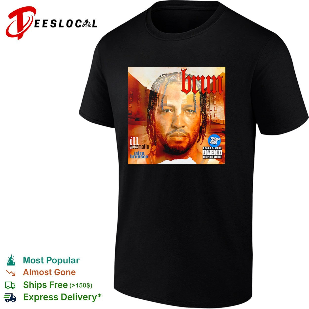 Jalen Brunson New York Knicks NBA Illmatic Nas Parody Bocker Back Pages shirt