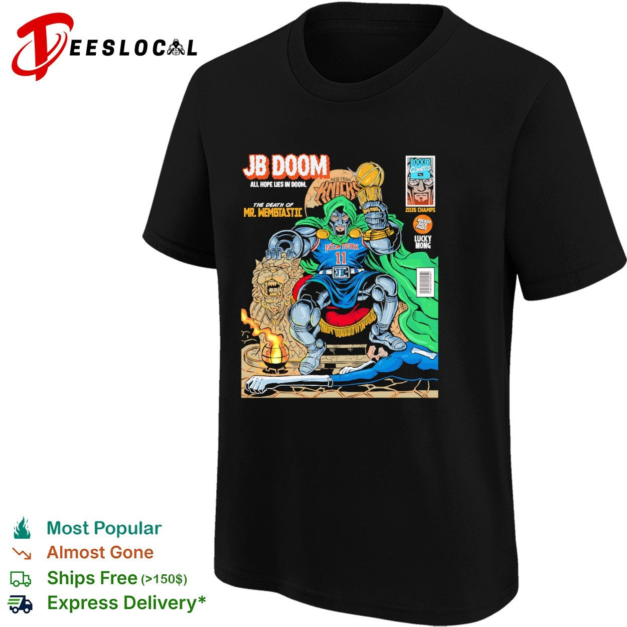 Jalen Brunson New York Knicks NBA JB Doom Death of Mr Wembtastic shirt