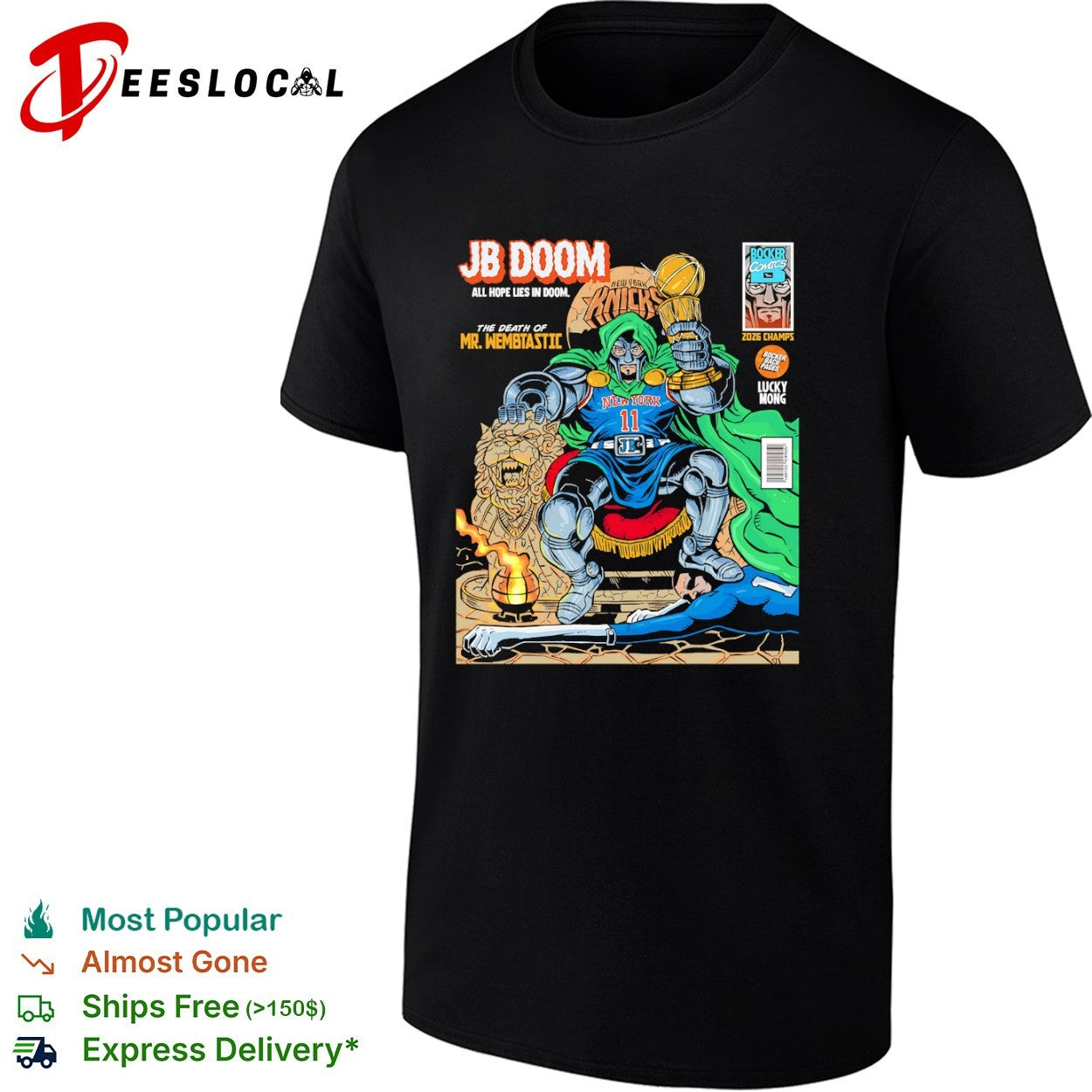 Jalen Brunson New York Knicks NBA JB Doom Death of Mr Wembtastic shirt