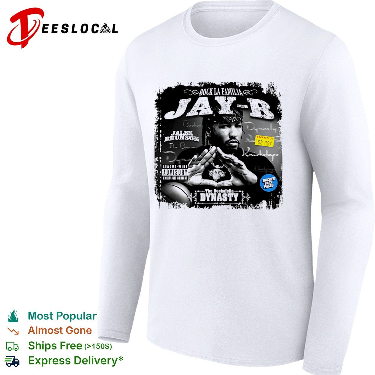 Jalen Brunson New York Knicks NBA Jay Z The Dynasty parody Bock La Familia shirt