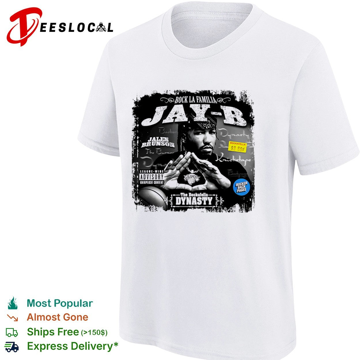 Jalen Brunson New York Knicks NBA Jay Z The Dynasty parody Bock La Familia shirt