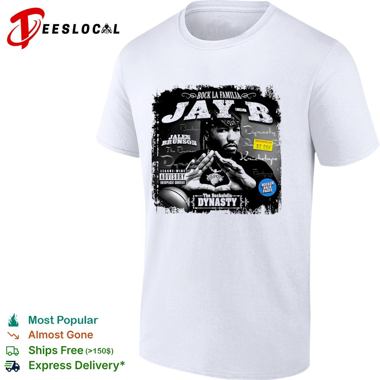 Jalen Brunson New York Knicks NBA Jay Z The Dynasty parody Bock La Familia shirt
