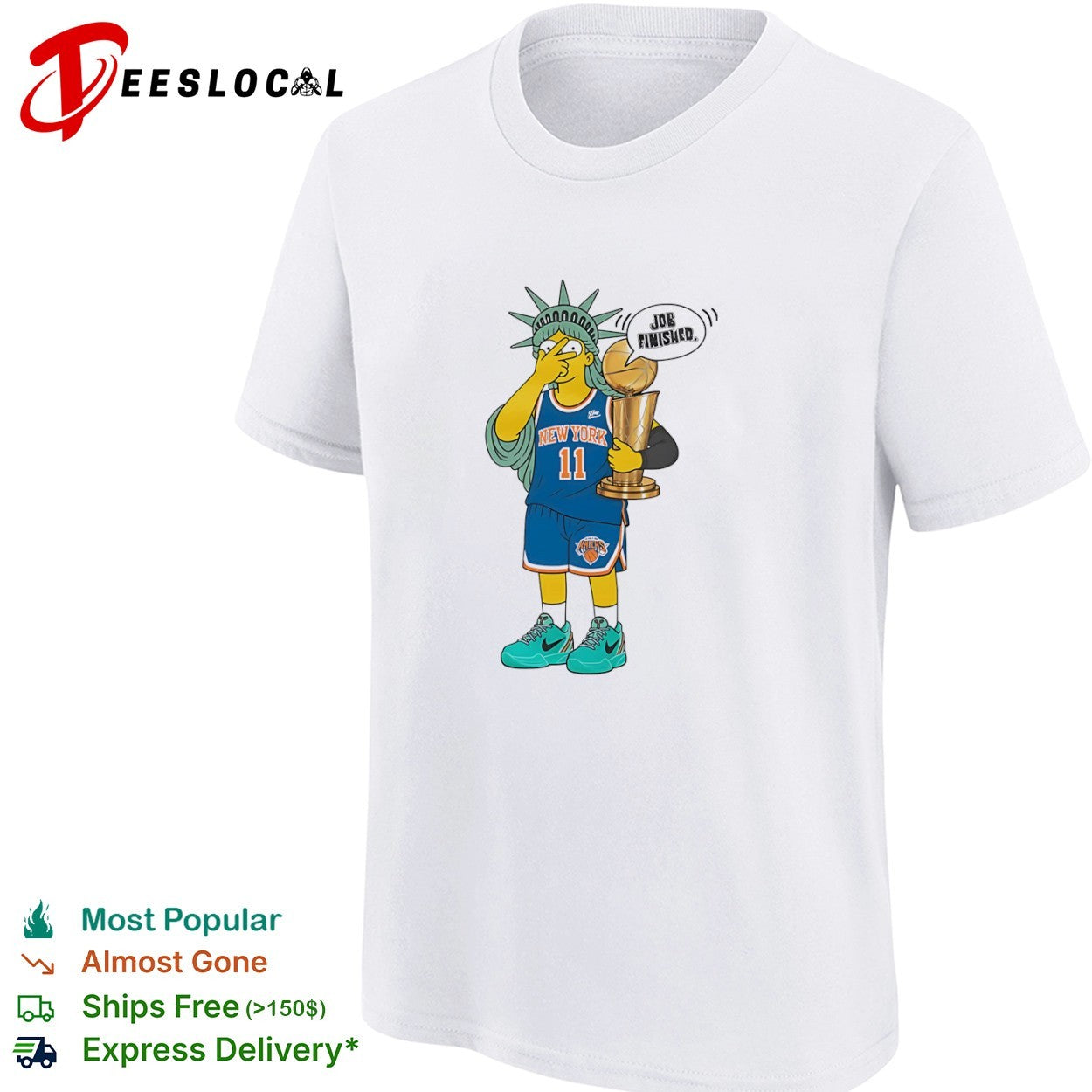 Jalen Brunson New York Knicks NBA Job Finished Statue of Liberty shirt
