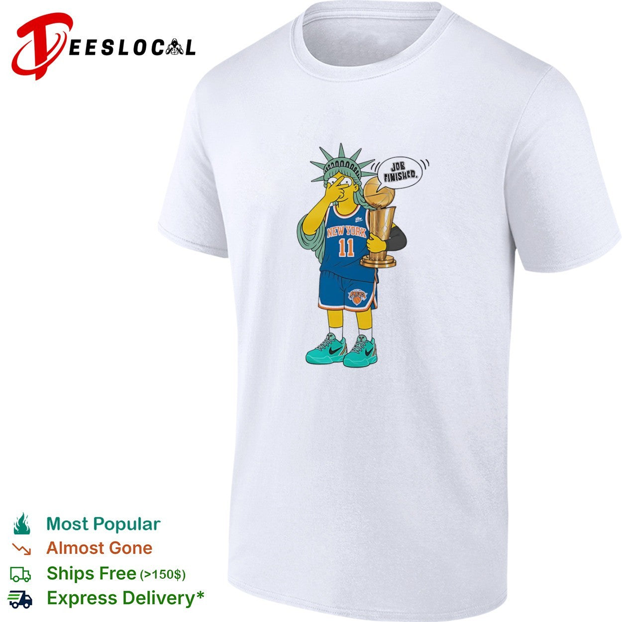 Jalen Brunson New York Knicks NBA Job Finished Statue of Liberty shirt