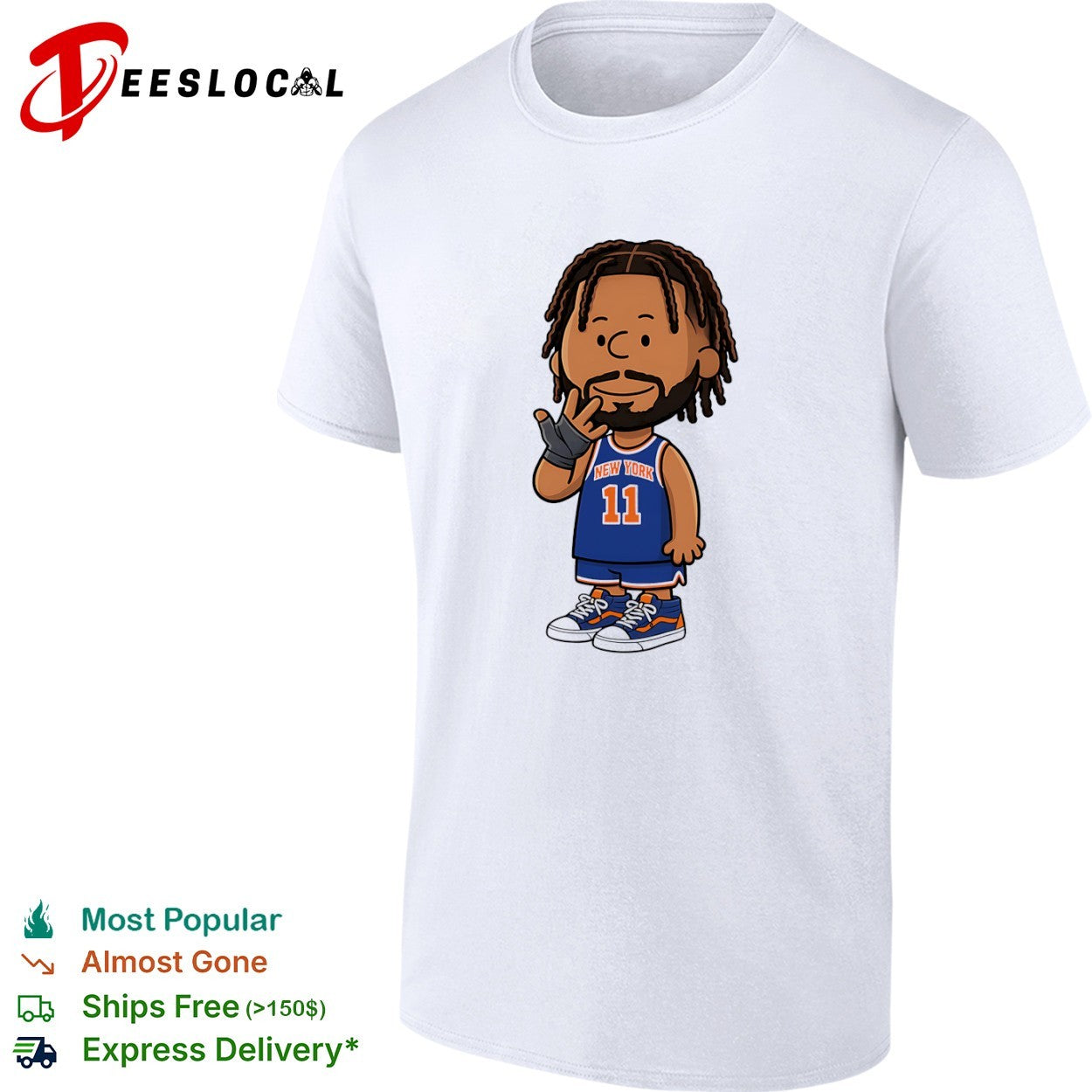 Jalen Brunson New York Knicks NBA Peanuts Cartoon Shirt