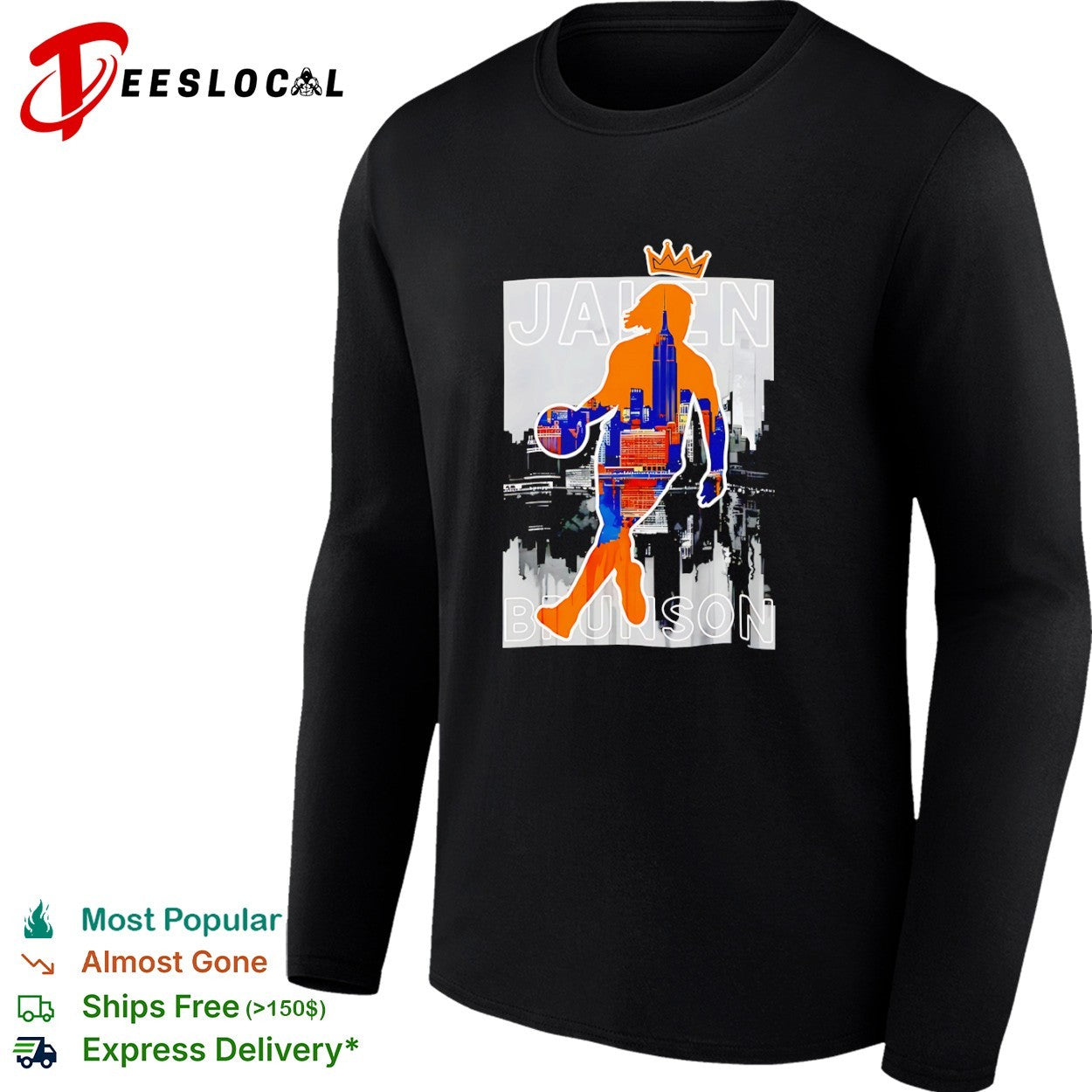 Jalen Brunson New York Knicks NBA Player Basketball Skyline shirt