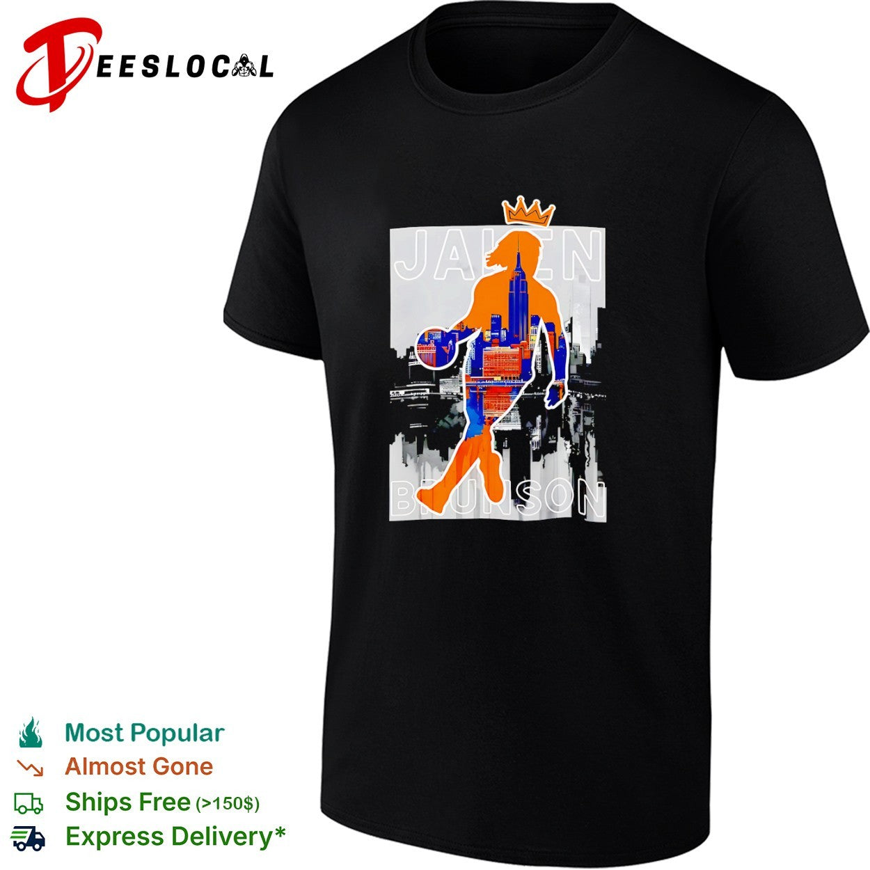 Jalen Brunson New York Knicks NBA Player Basketball Skyline shirt