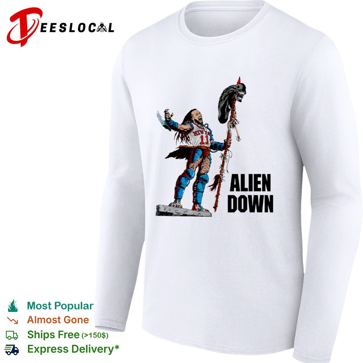 Jalen Brunson New York Knicks NBA Predator Alien Down parody shirt