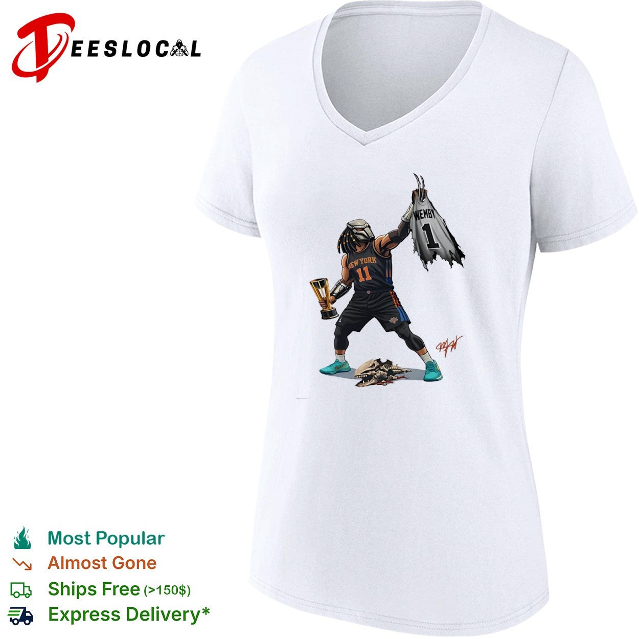 Jalen Brunson New York Knicks NBA Predator Victor Wembanyama parody concept shirt
