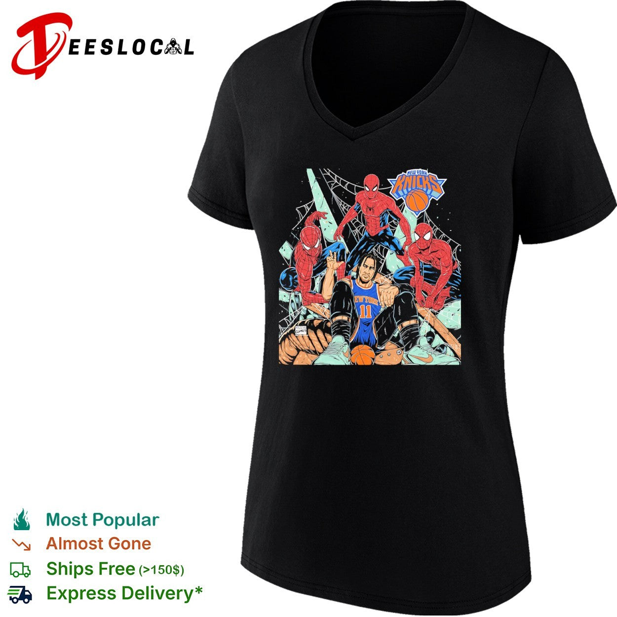 Jalen Brunson New York Knicks NBA Spider-Man Gunner Comics shirt