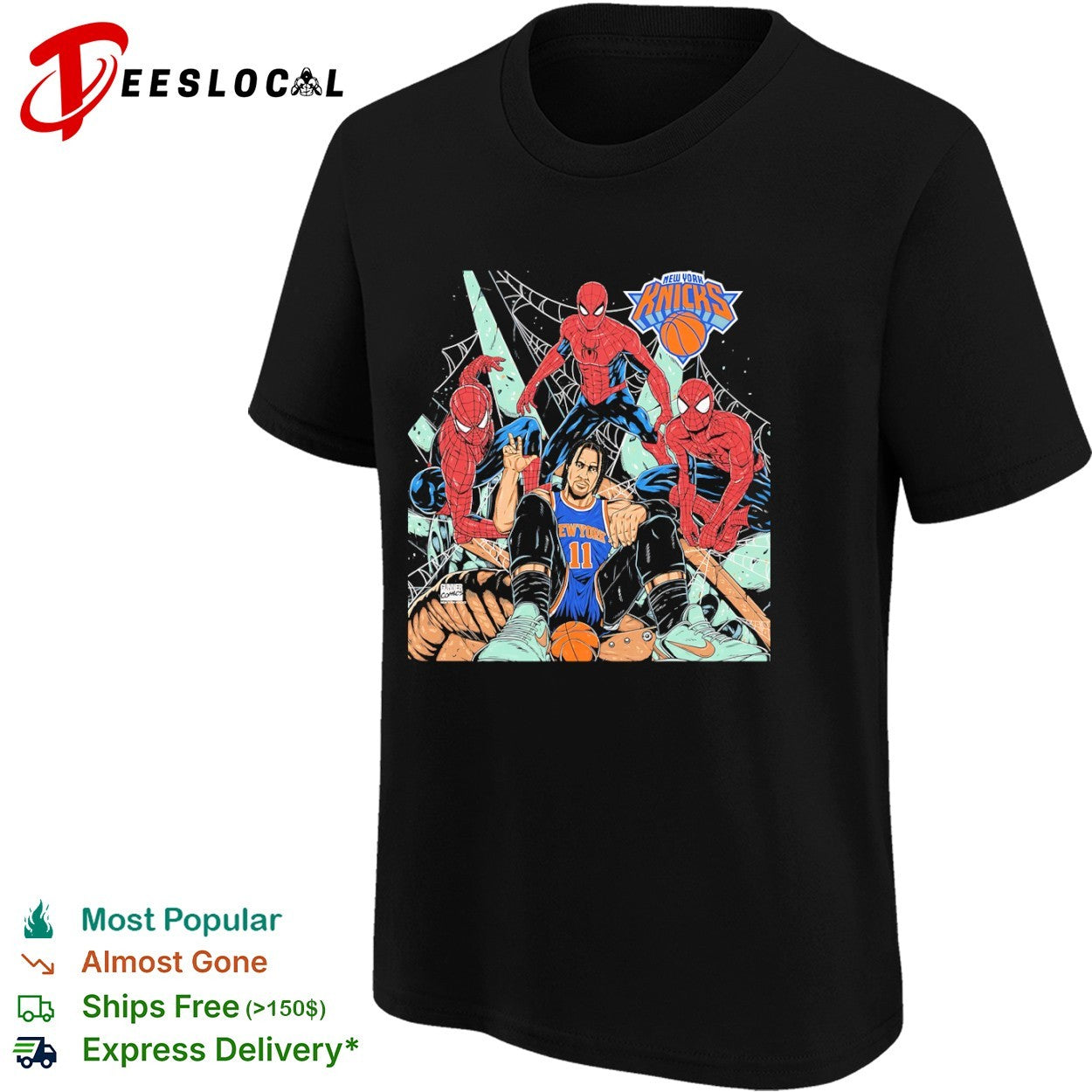 Jalen Brunson New York Knicks NBA Spider-Man Gunner Comics shirt