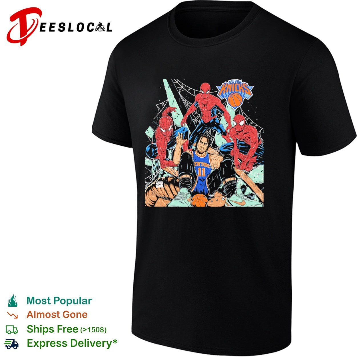 Jalen Brunson New York Knicks NBA Spider-Man Gunner Comics shirt