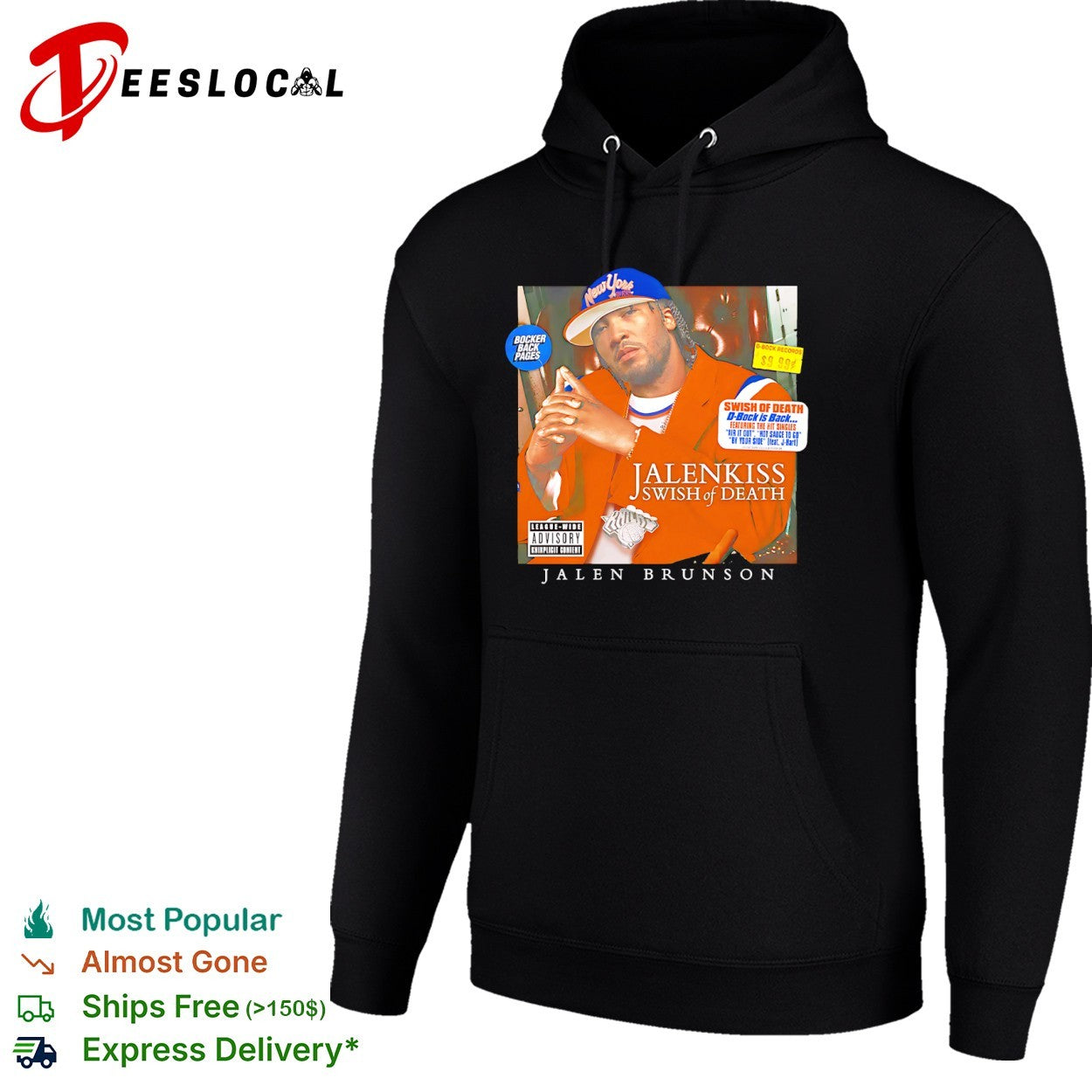 Jalen Brunson New York Knicks NBA Swish of Death Jalenkiss Bocker Back Pages shirt