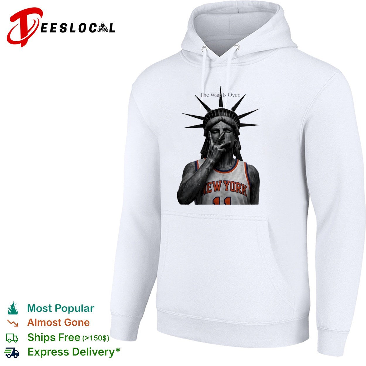 Jalen Brunson New York Knicks NBA The Wait Is Over Statue of Liberty parody shirt