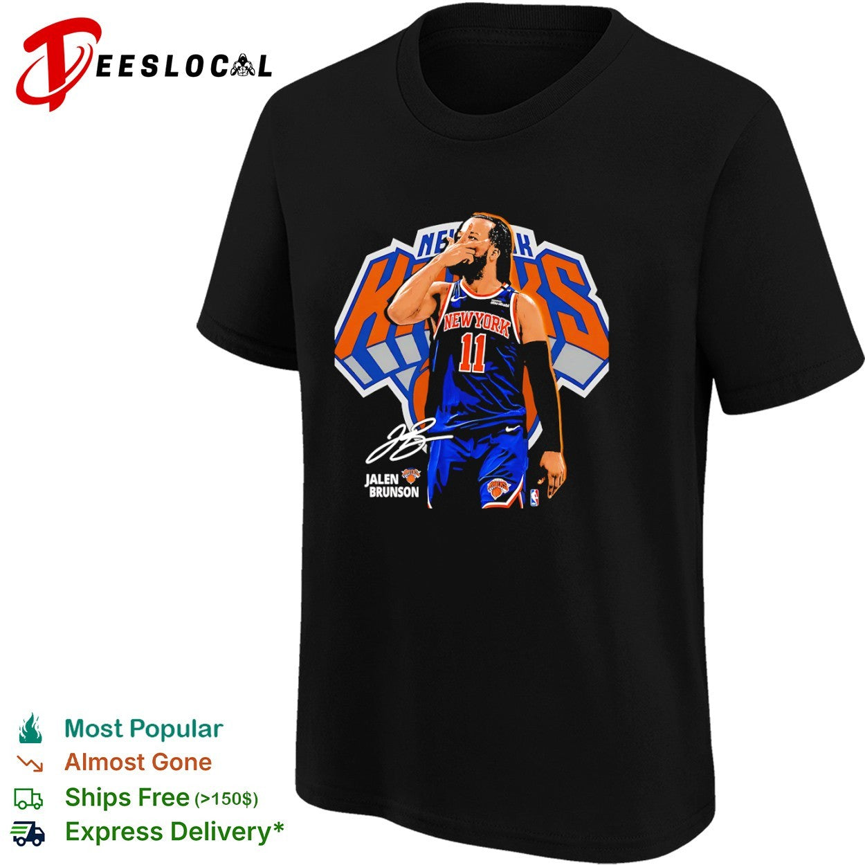 Jalen Brunson New York Knicks NBA logo signatures shirt