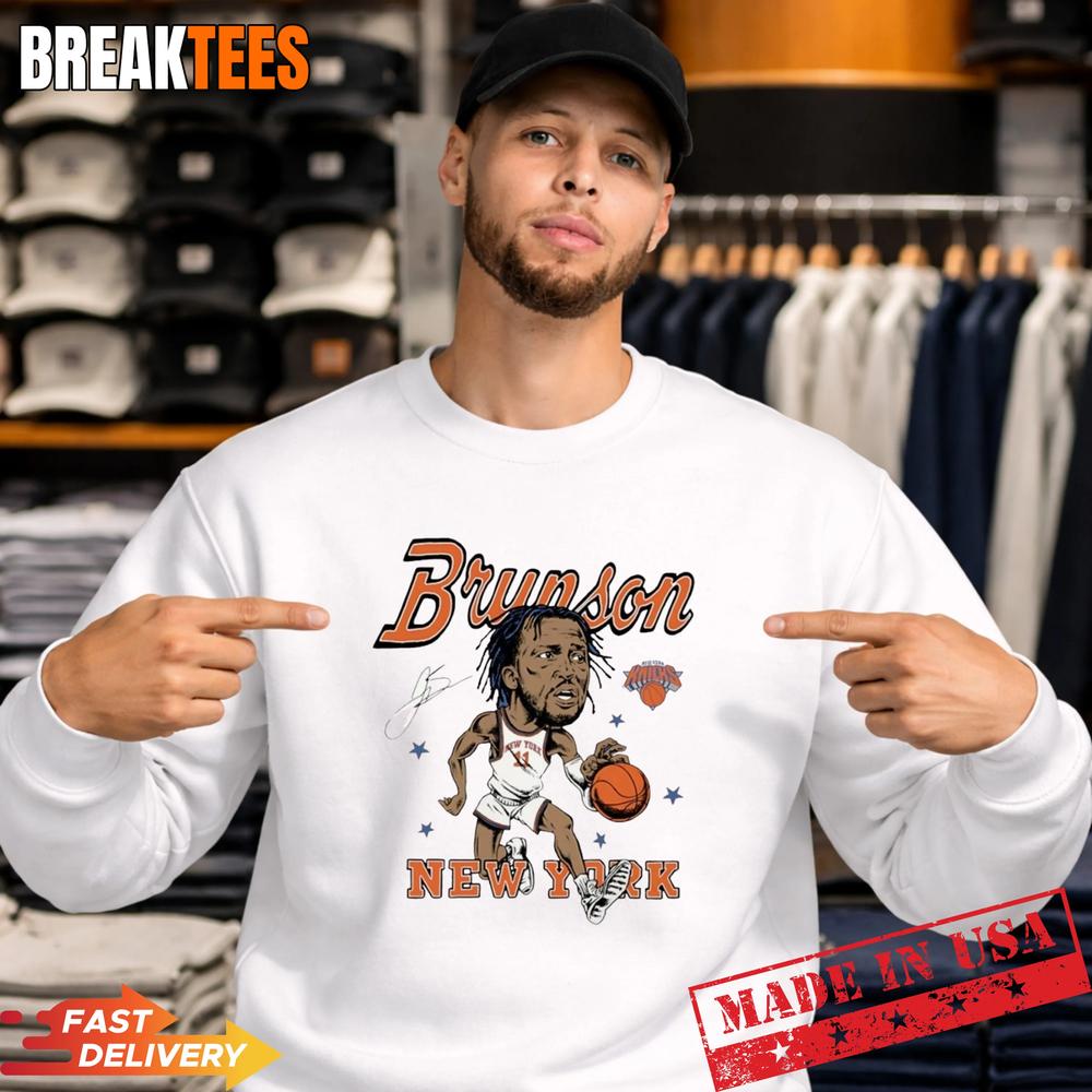 Jalen Brunson New York Knicks Signature Caricature T-Shirt