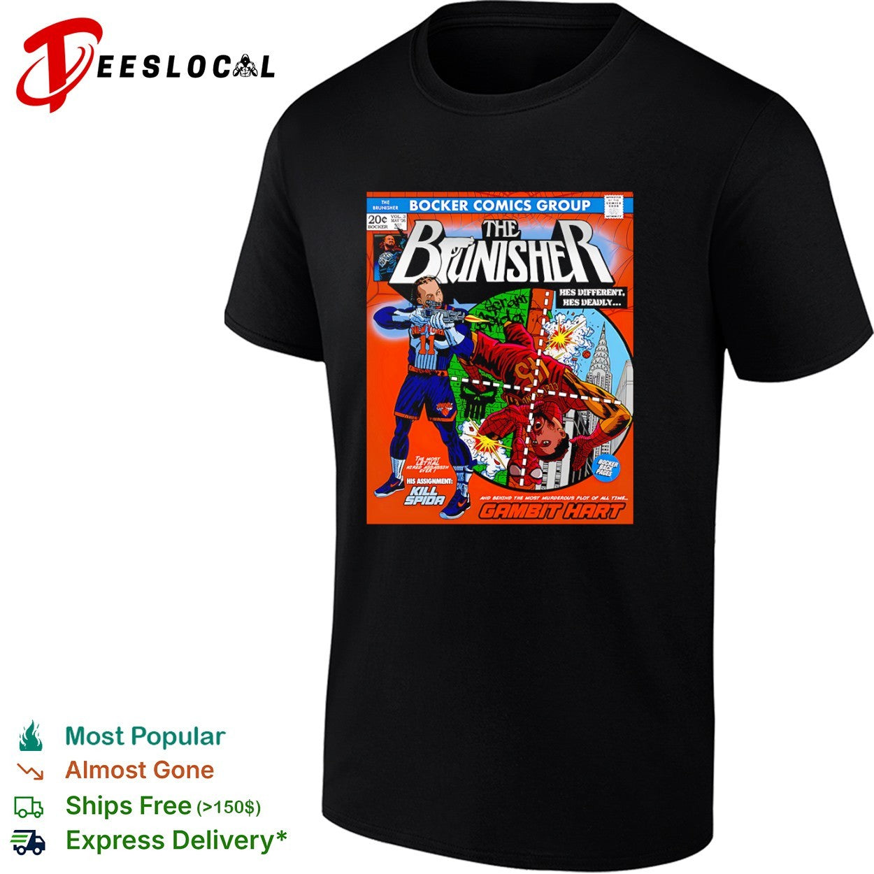 Jalen Brunson New York Knicks The Brunisher Donovon Mitchell Spida Marvel shirt