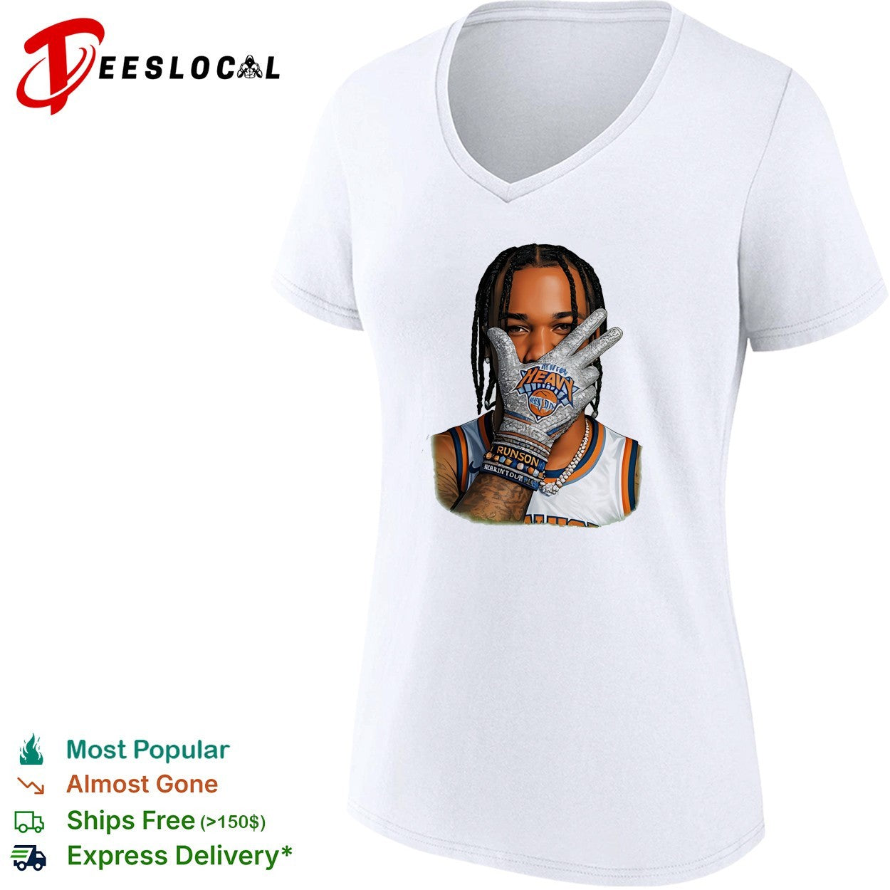 Jalen Brunson New York Knicks Three Point x Iceman gloves Celebration Finals 2026 shirt