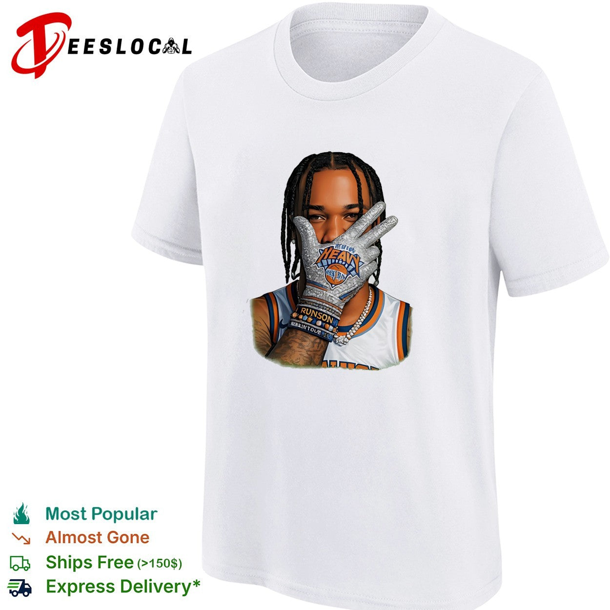 Jalen Brunson New York Knicks Three Point x Iceman gloves Celebration Finals 2026 shirt