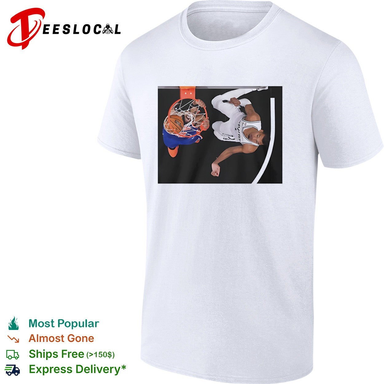Jalen Brunson New York Knicks and Victor Wembanyama San Antonio Spurs NBA shirt