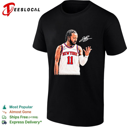 Jalen Brunson New York Knicks number 11 autograph photo signature shirt