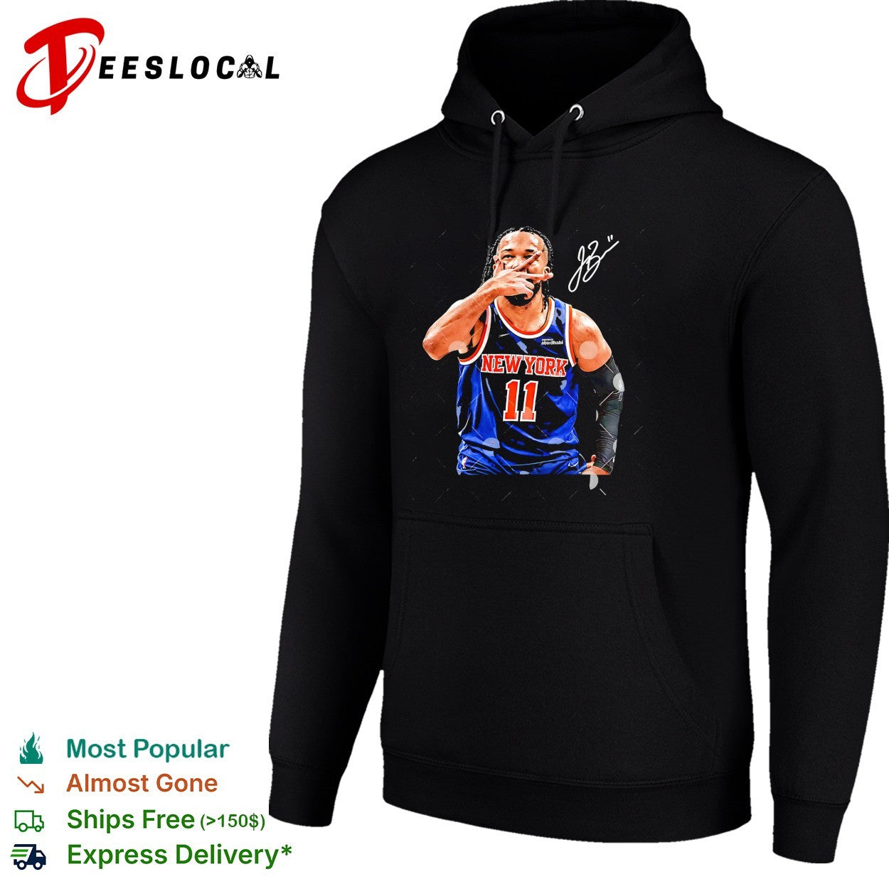 Jalen Brunson New York Knicks number 11 fist bump portrait shirt
