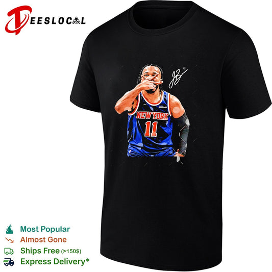 Jalen Brunson New York Knicks number 11 fist bump portrait shirt