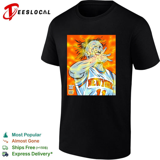Jalen Brunson New York Knicks number 11 lightning comic book art shirt