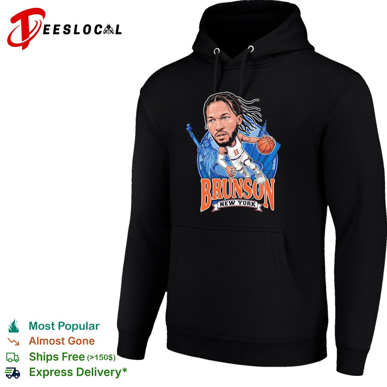 Jalen Brunson New York Knicks player illustration team banner shirt
