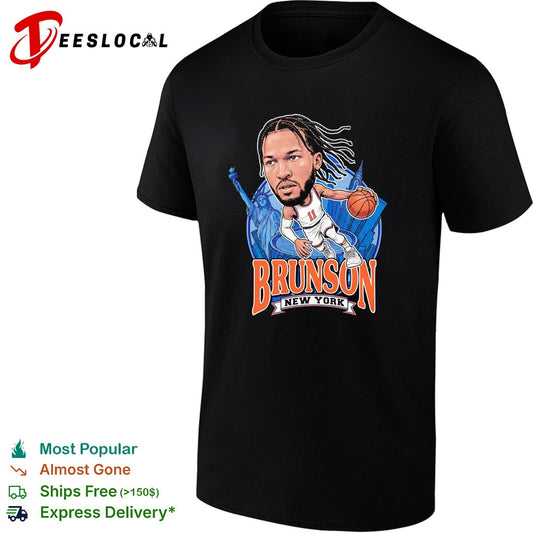 Jalen Brunson New York Knicks player illustration team banner shirt