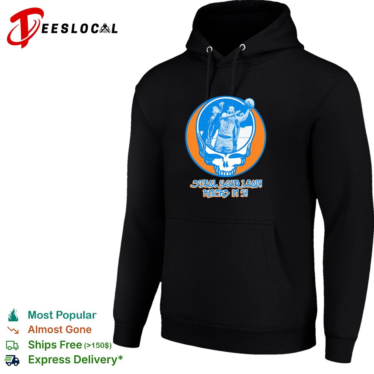 Jalen Brunson New York Knicks x Grateful Dead NBA Steal Your Lead Knicks in 5 shirt