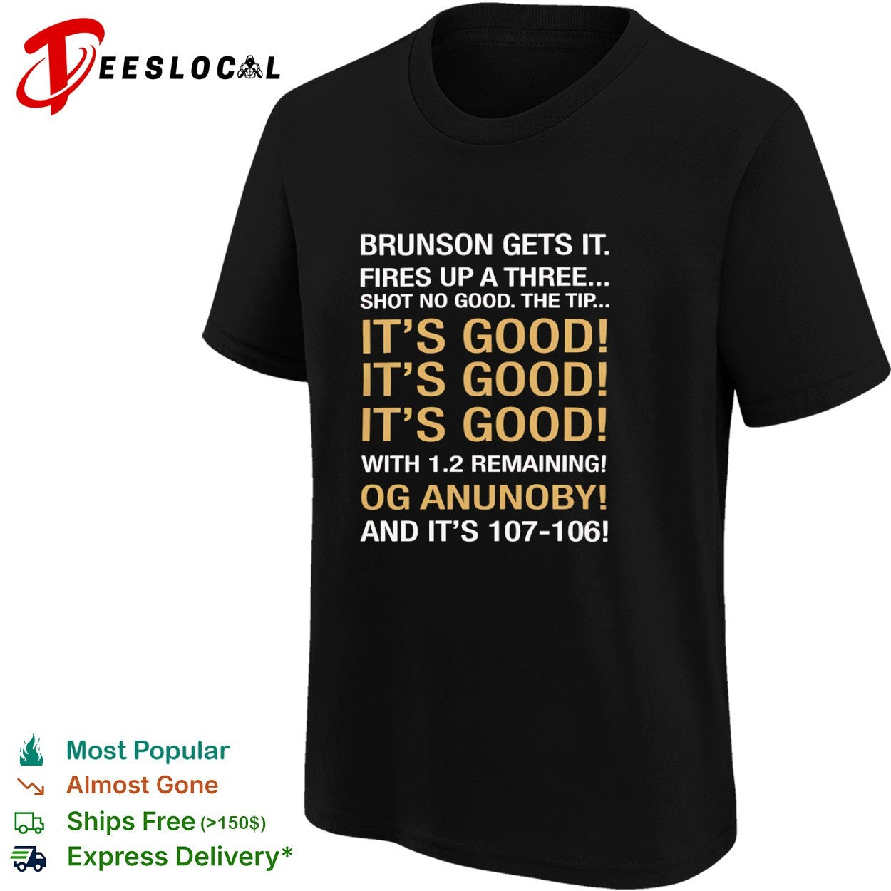 Jalen Brunson OG Anunoby New York Knicks NBA Brunson gets it fires up a three shirt