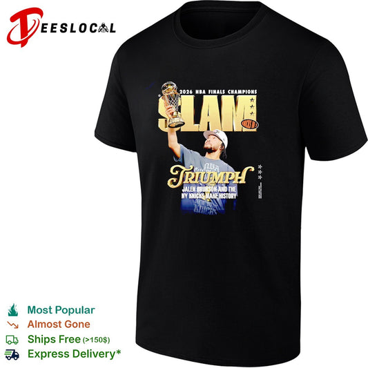 Jalen Brunson SLAM Triumph 2026 NBA Finals Champions NY Knicks made history magazine cover shirt
