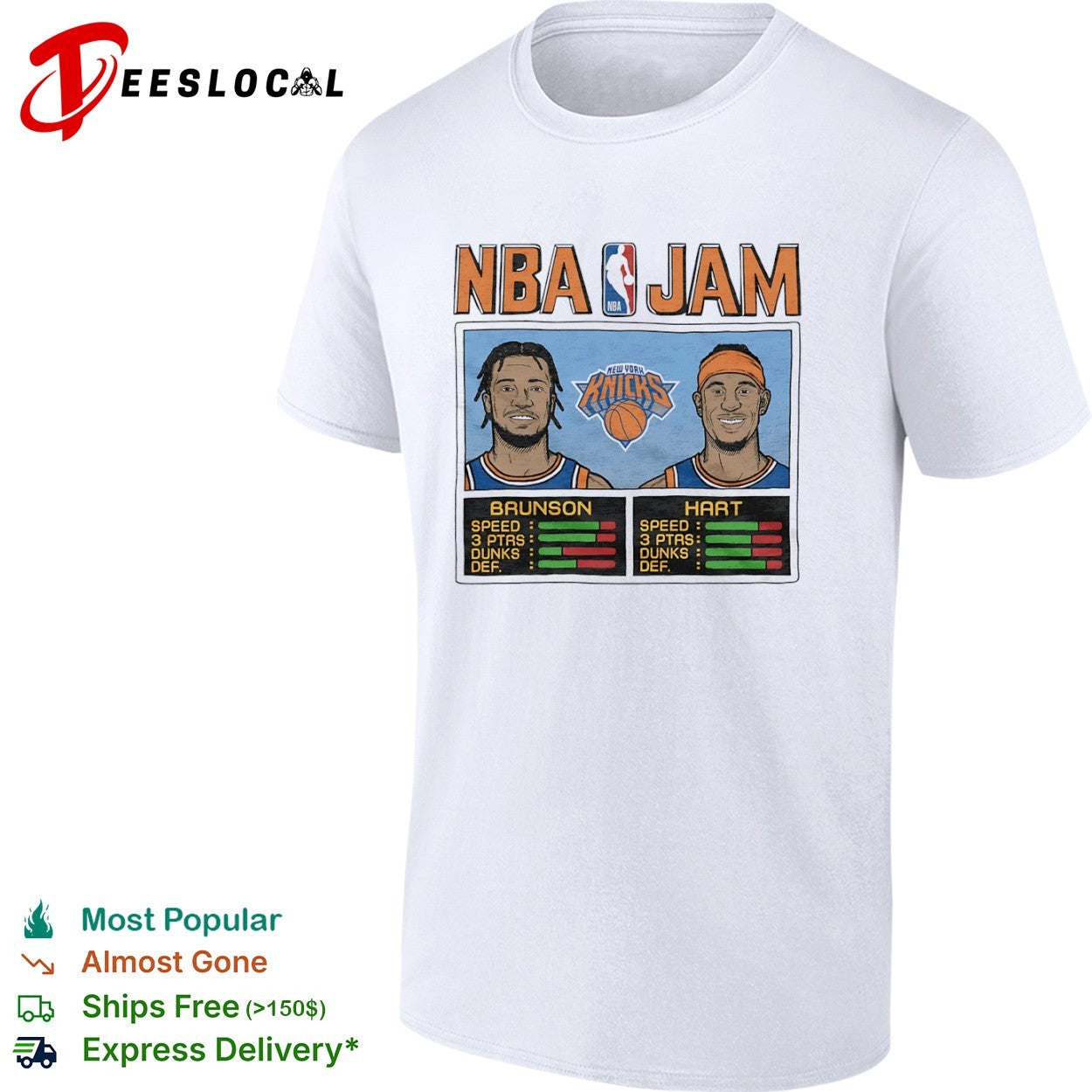 Jalen Brunson and Josh Hart New York Knicks NBA Jam basketball shirt