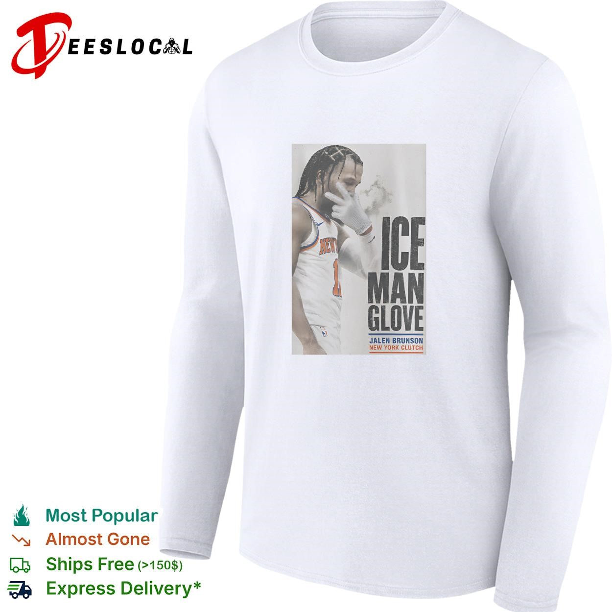 Jalen Brunson ice man glove New York Knicks clutch poster art shirt