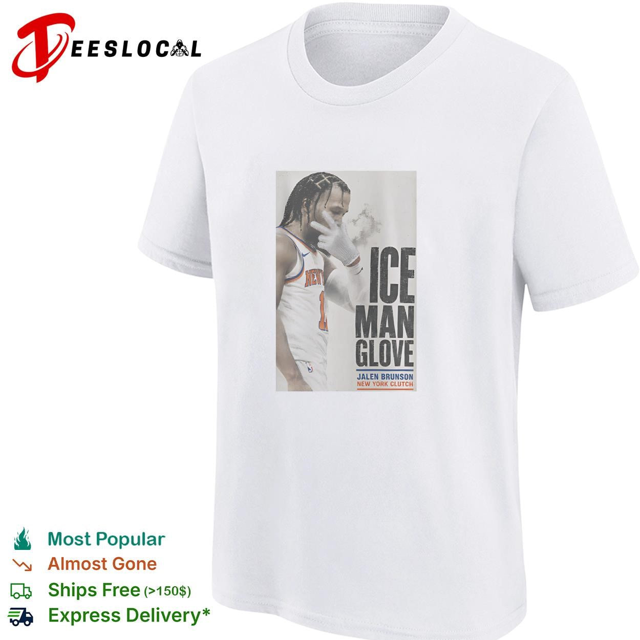 Jalen Brunson ice man glove New York Knicks clutch poster art shirt
