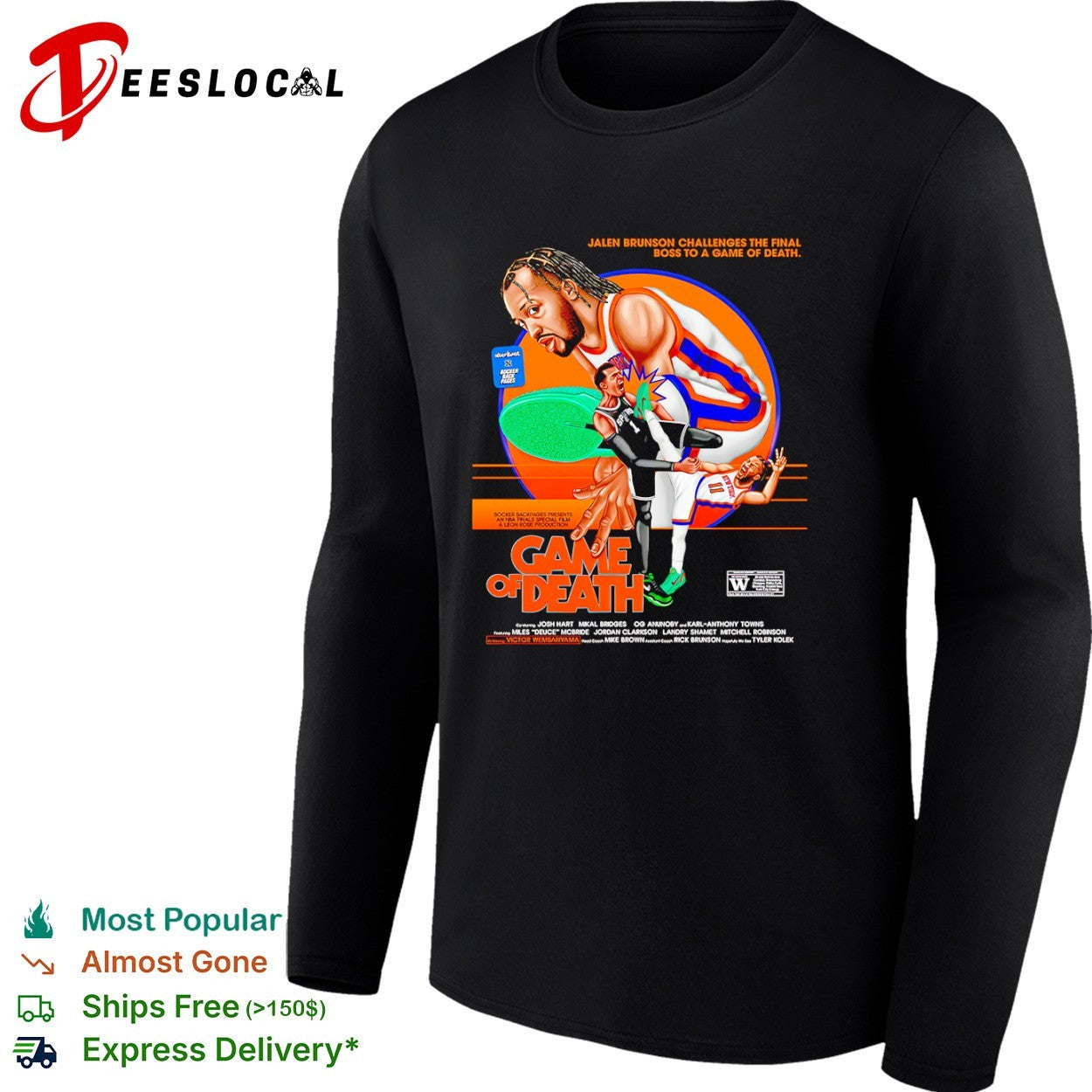 Jalen Brunson vs Victor Wembanyama New York Knicks NBA Game of Death parody shirt