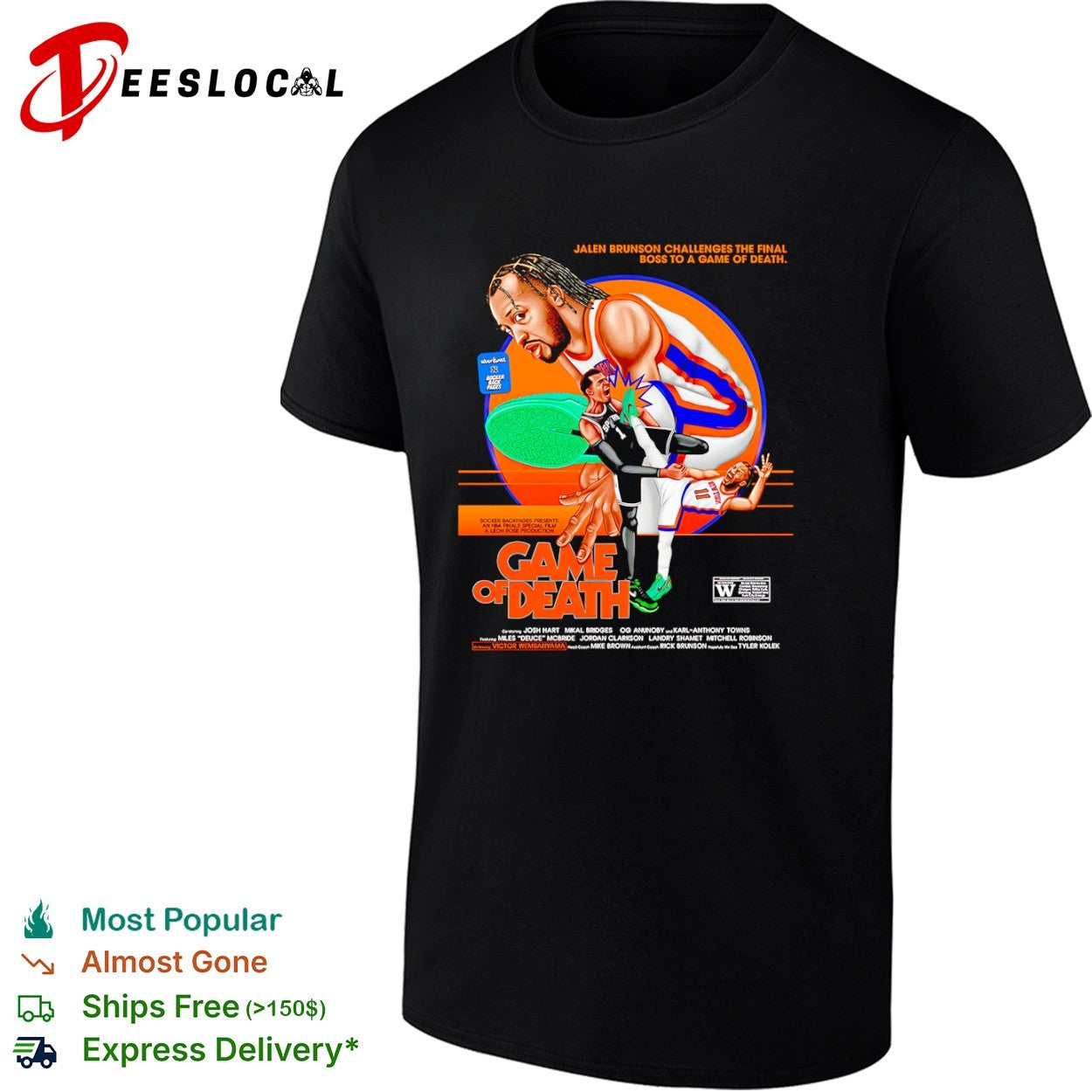 Jalen Brunson vs Victor Wembanyama New York Knicks NBA Game of Death parody shirt