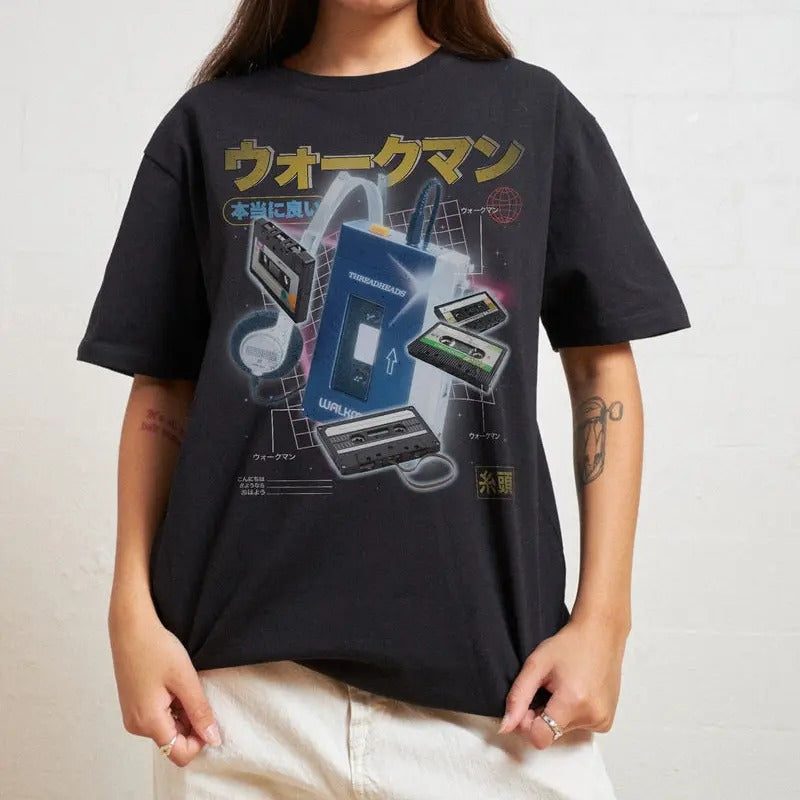 Japanese Walkman Vintage Bootleg Vintage Shirt Funny Shirt Retro Streetwear Shirt Suitable & Casual Comfort T-Shirts