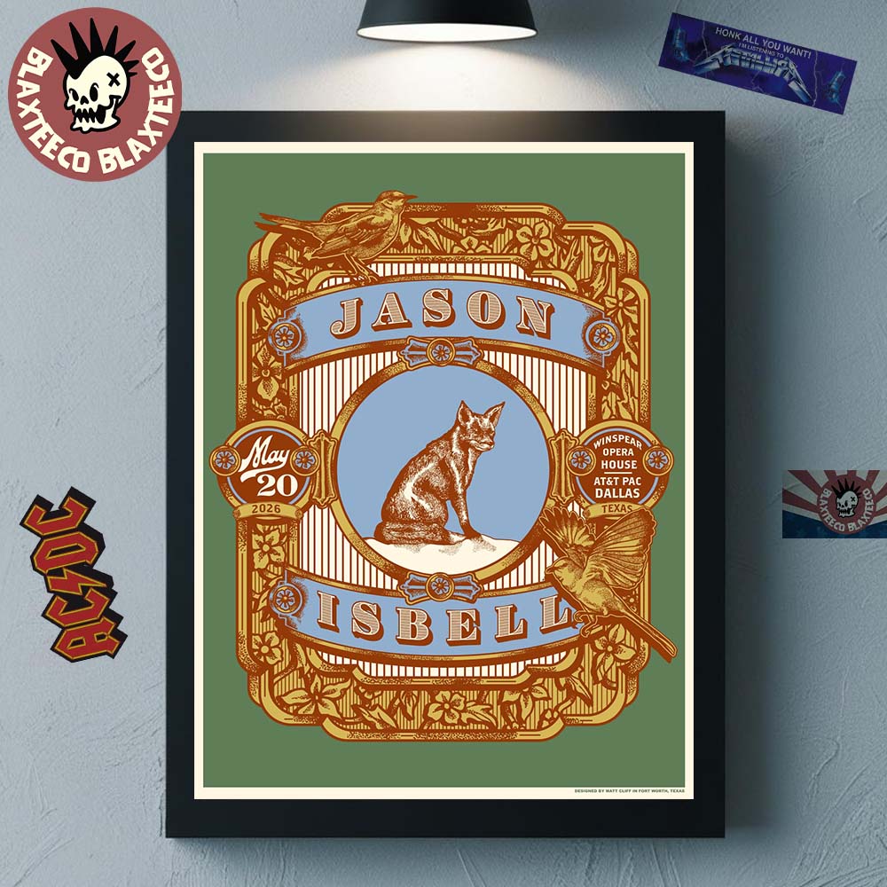 Jason Isbell Solo Tour Dallas Texas 2026 Night 1 Gig Poster At Winspear Opera House On May 20 2026 Poster Canvas